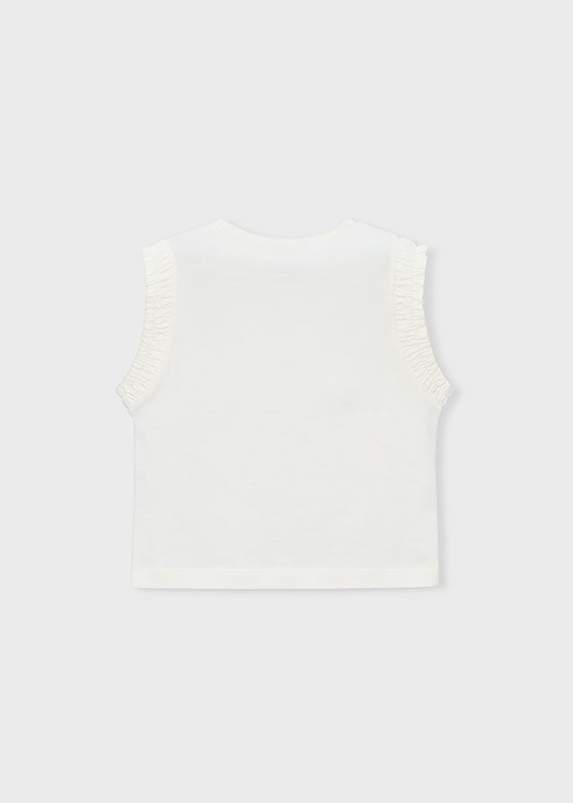 T-shirt fiore giro manica bambina Mayoral