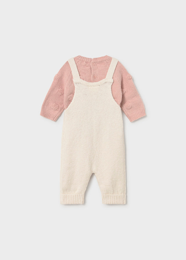 Completo con salopette e maglione neonata Mayoral