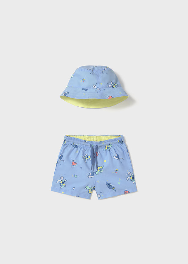 Completo costume e cappello reversibile protezione solare baby maschio