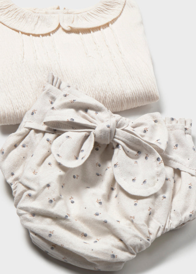 Completo tre pezzi con culotte neonata Mayoral