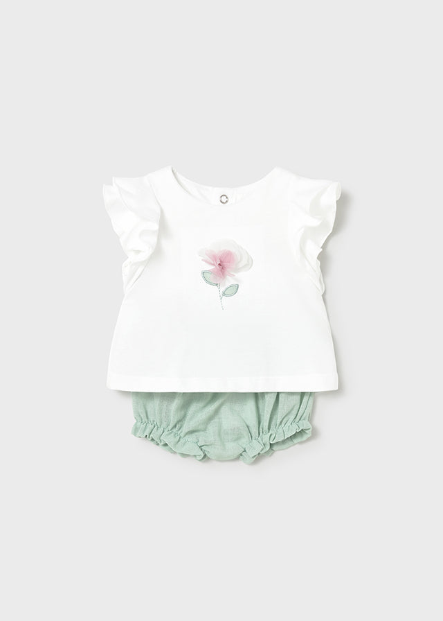 Completo con culotte in lino neonata Mayoral