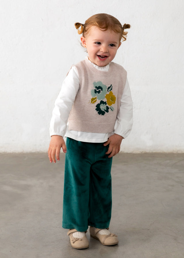 Completo pantalone gilet 3 pezzi baby girl Mayoral