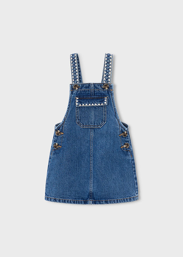 Salopette in jeans ricamata bambina Mayoral