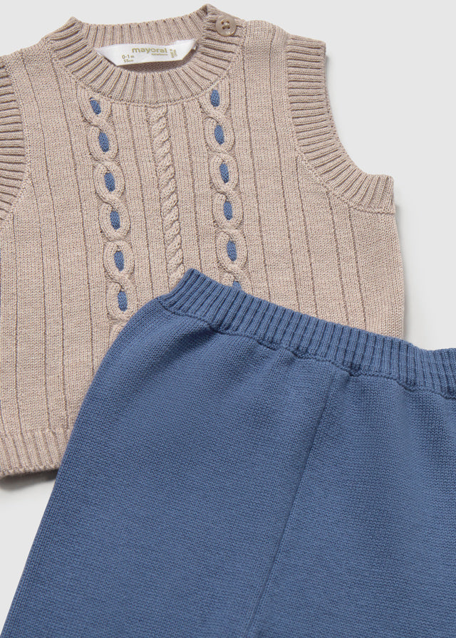 Completo 3 pezzi in tricot neonato Mayoral