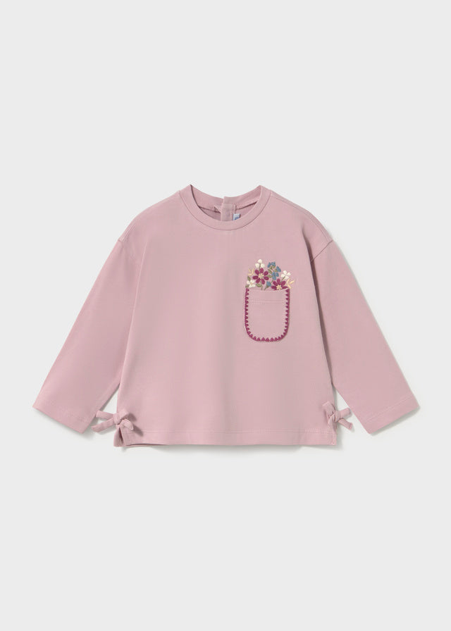 Maglietta manica lunga ricamo baby girl Mayoral