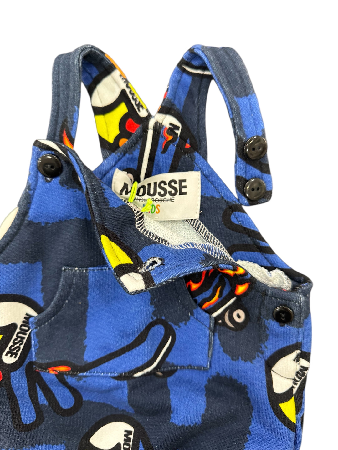 Salopette blu con stampe neonato