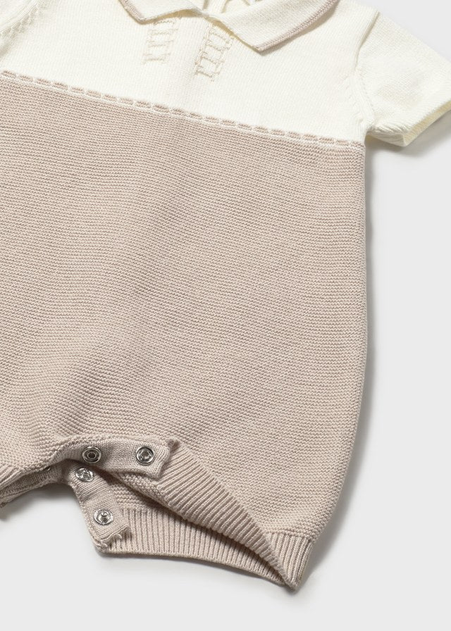 Tutina tricot corta con colletto neonato Mayoral