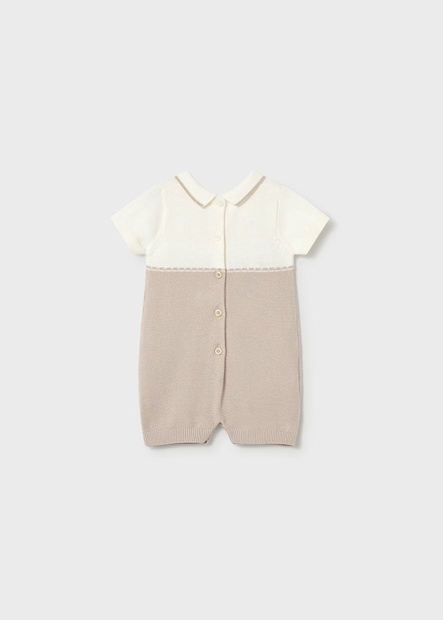 Tutina tricot corta con colletto neonato Mayoral
