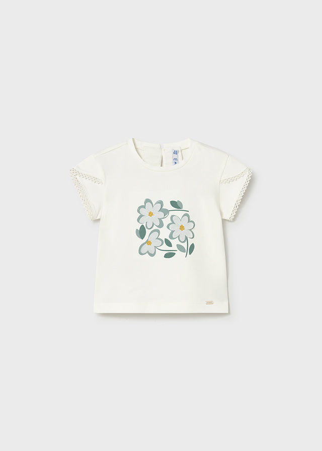 T-shirt con stampa fiori baby femmina Mayoral