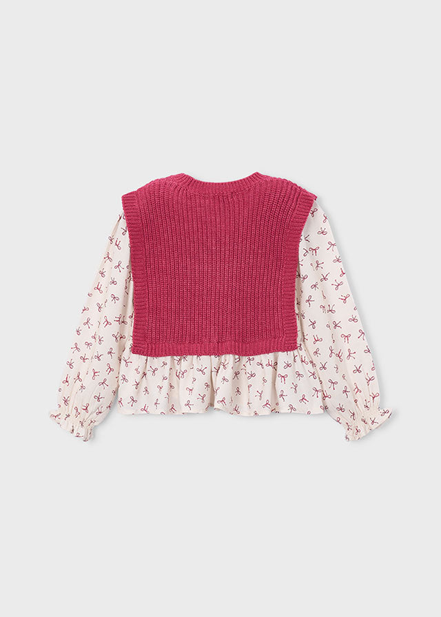 Gilet combinato manica lunga bambina Mayoral