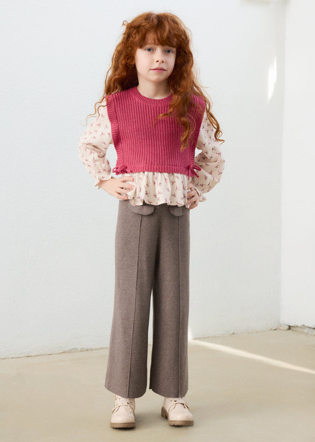 Pantalone lungo tricot bambina Mayoral