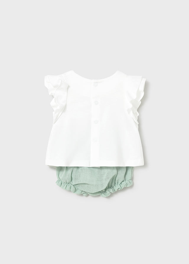 Completo con culotte in lino neonata Mayoral