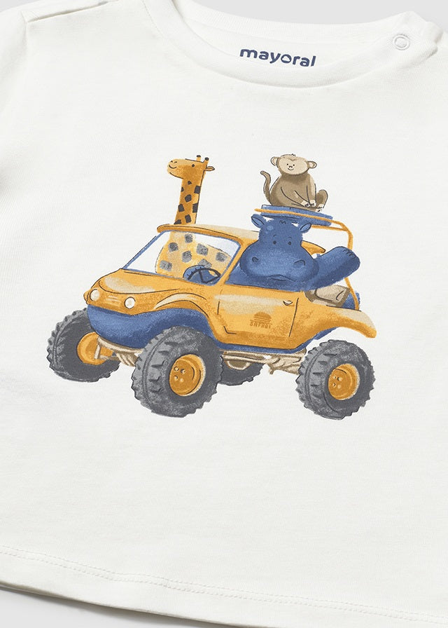 T-shirt con stampa macchina baby boy Mayoral