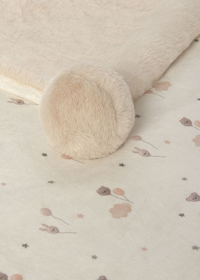 Coperta con pompon in pelliccia unisex Mayoral