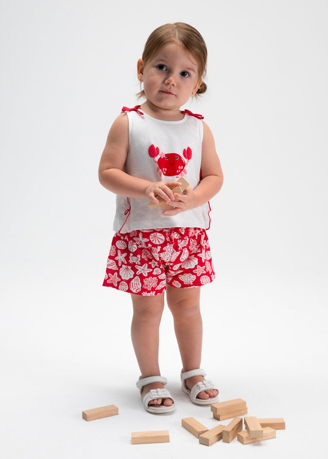 Completo due pezzi con short stampato baby girl Mayoral