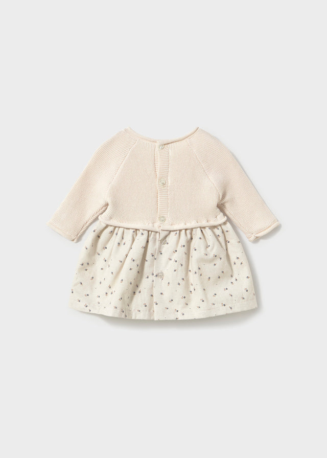 Vestito in tricot e gonna in cotone neonata Mayoral