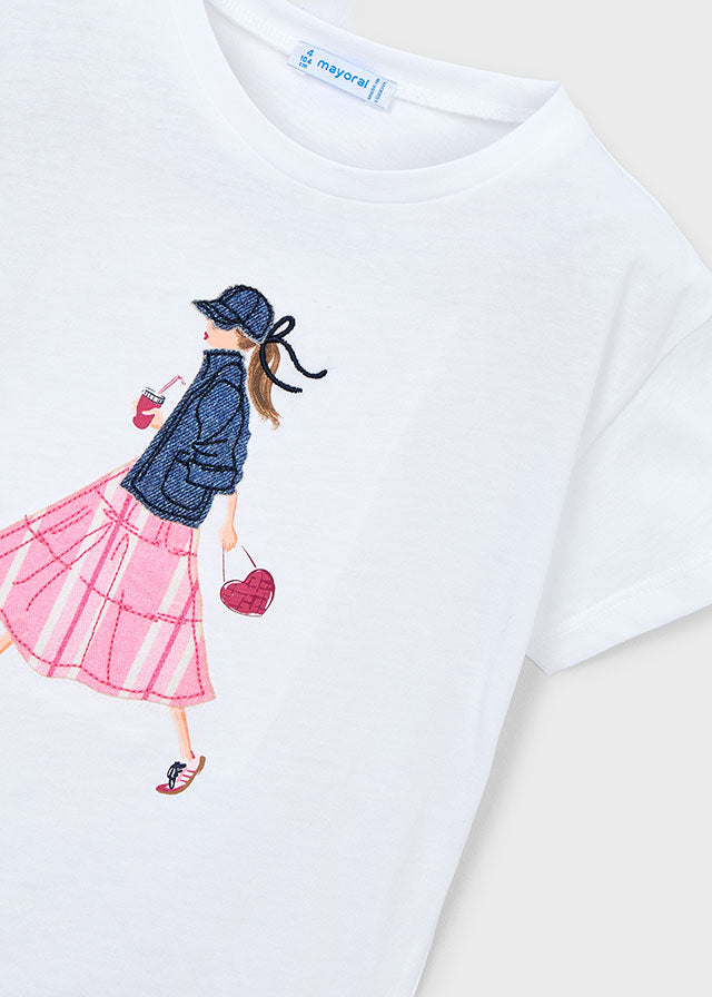 T-shirt con stampa ragazza bambina Mayoral