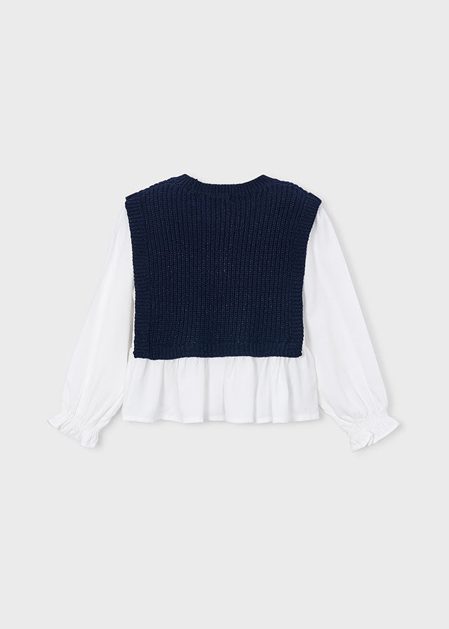 Top gilet combinato bambina Mayoral