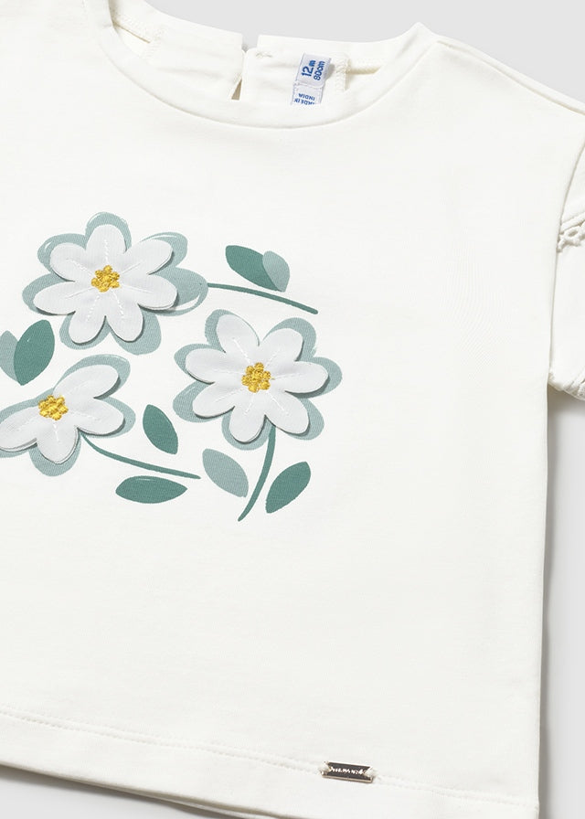 T-shirt con stampa fiori baby femmina Mayoral