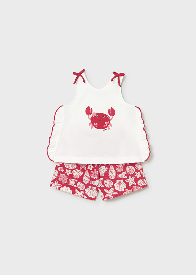 Completo due pezzi con short stampato baby girl Mayoral