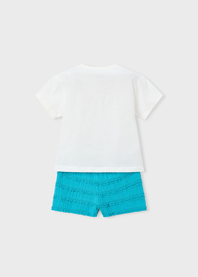 Coordinato short traforato bambina Mayoral
