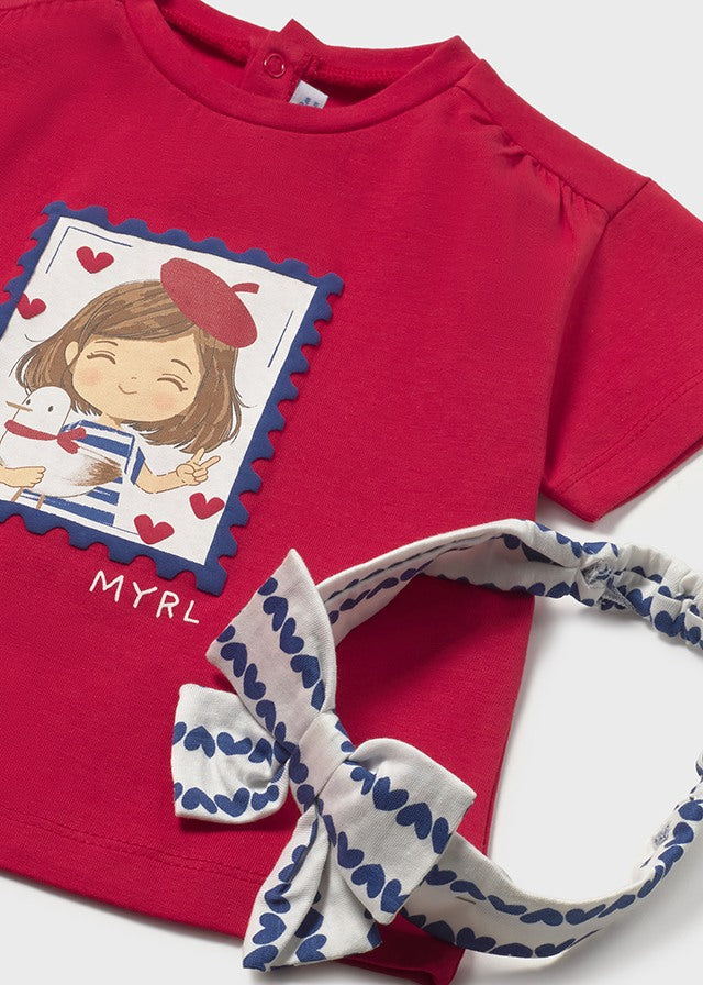 T-shirt mezza manica con fascia baby girl Mayoral