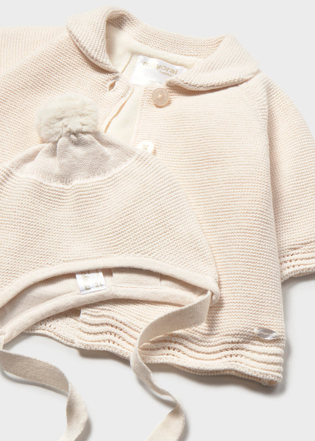 Cappotto in lana con cappuccio neonata Mayoral