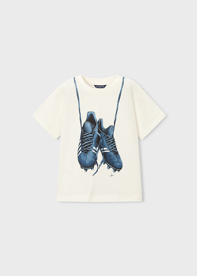 T-shirt con stampa scarpette bambino Mayoral