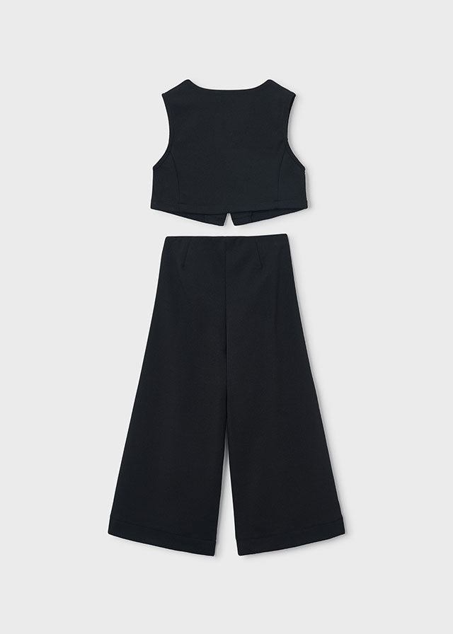 Completo pantalone e gilet fiori bambina