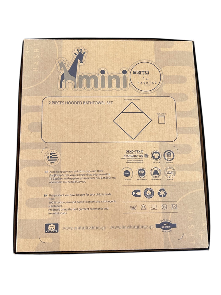 Set regalo con accappatoio e guanto neonato