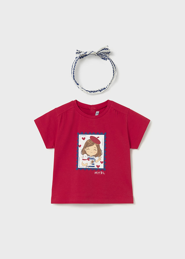 T-shirt mezza manica con fascia baby girl Mayoral