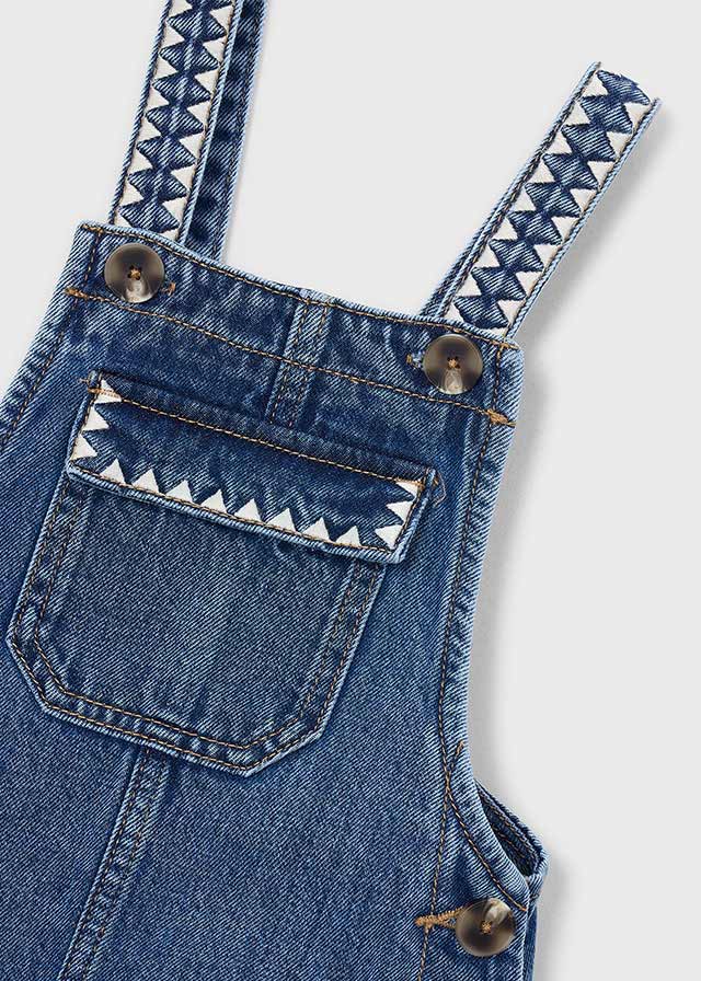 Salopette in jeans ricamata bambina Mayoral