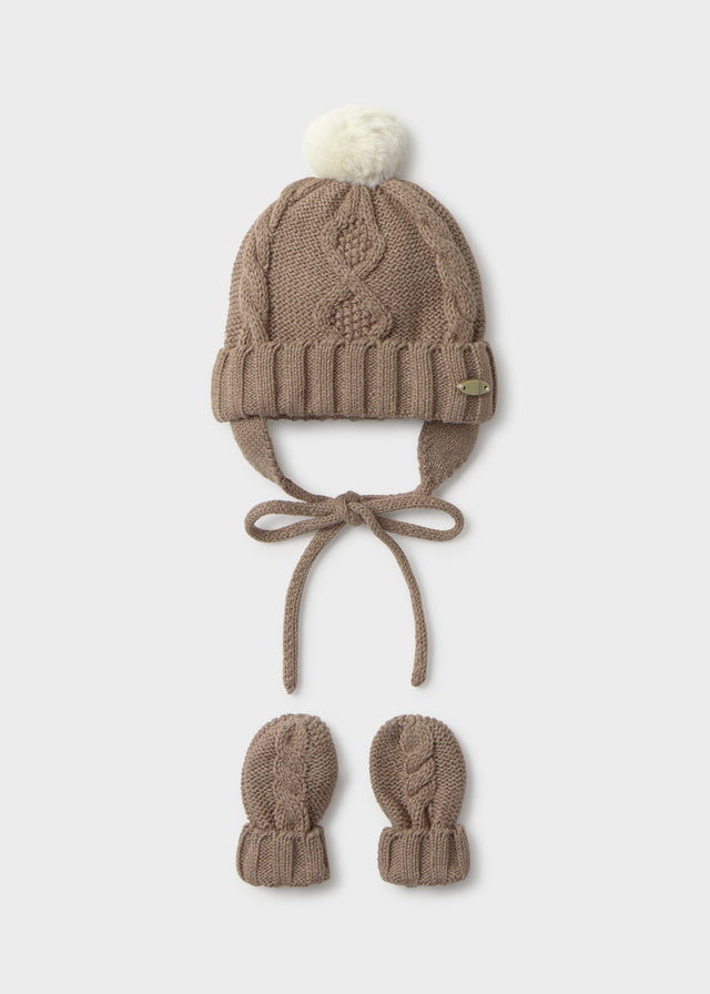 Completo cappello e guanti in tricot neonato Mayoral