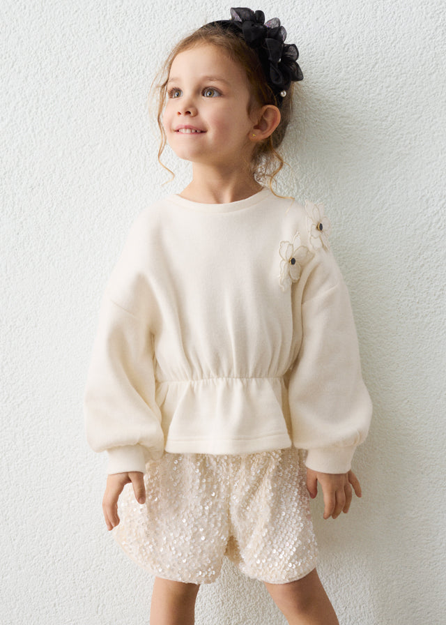 Completo bermuda lustrini bambina Mayoral