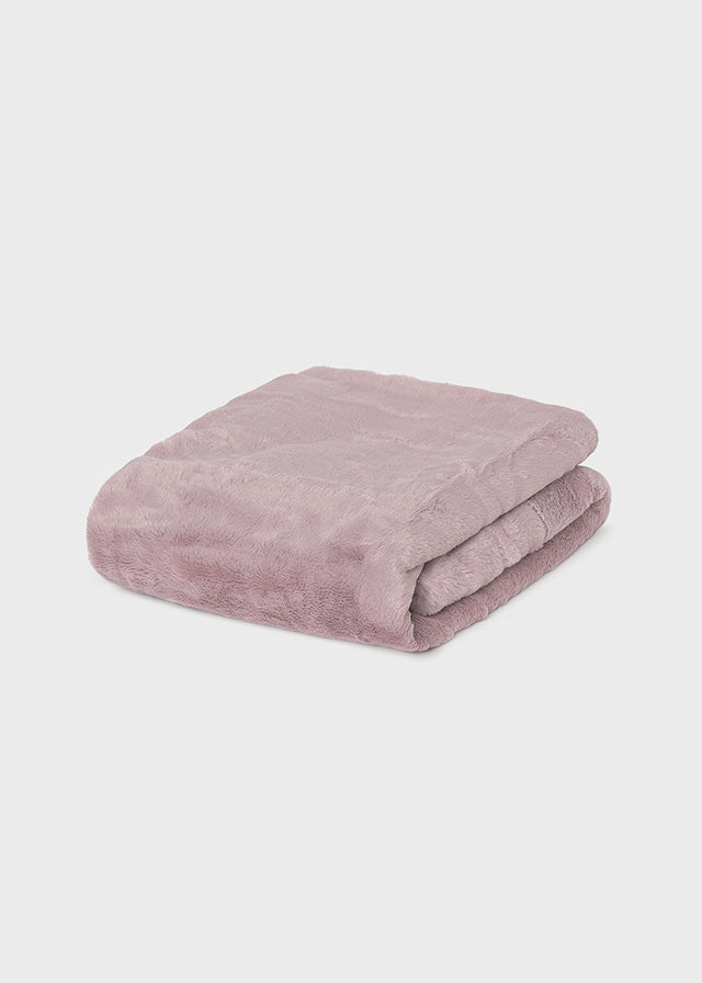 Coperta con pompon in pelliccia neonata Mayoral