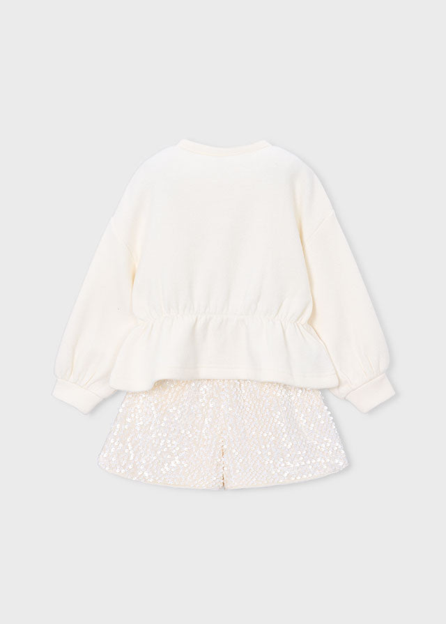 Completo bermuda lustrini bambina Mayoral