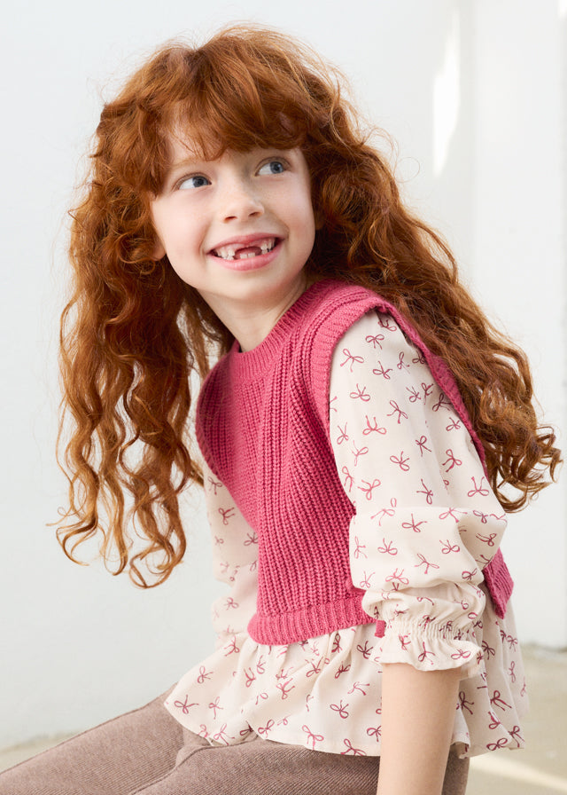 Gilet combinato manica lunga bambina Mayoral