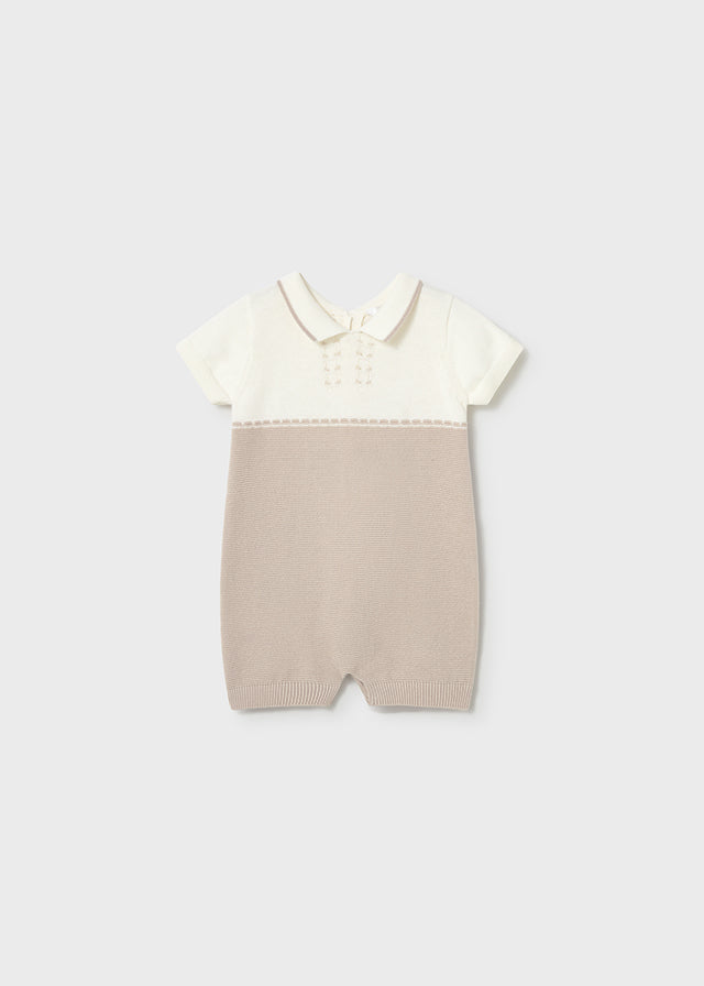 Tutina tricot corta con colletto neonato Mayoral