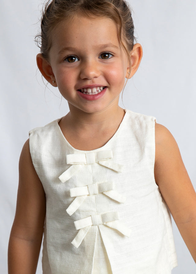 Blusa con fiocchi in lino bambina Mayoral