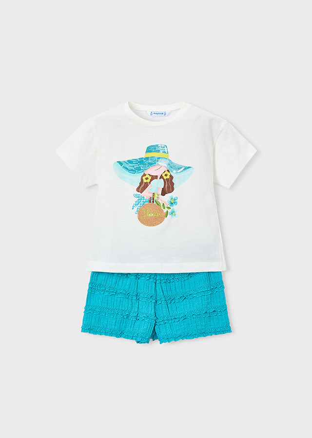 Coordinato short traforato bambina Mayoral