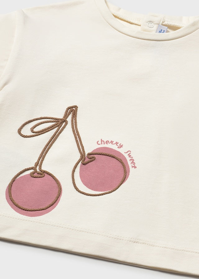T-shirt manica lunga con stampa fiore baby girl Mayoral