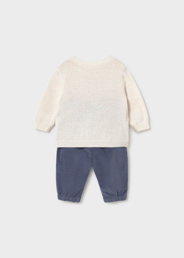 Completo due pezzi pantalone e maglione neonato Mayoral
