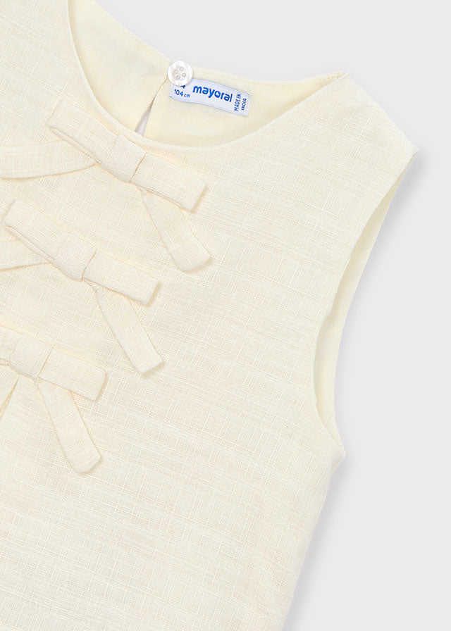 Blusa con fiocchi in lino bambina Mayoral