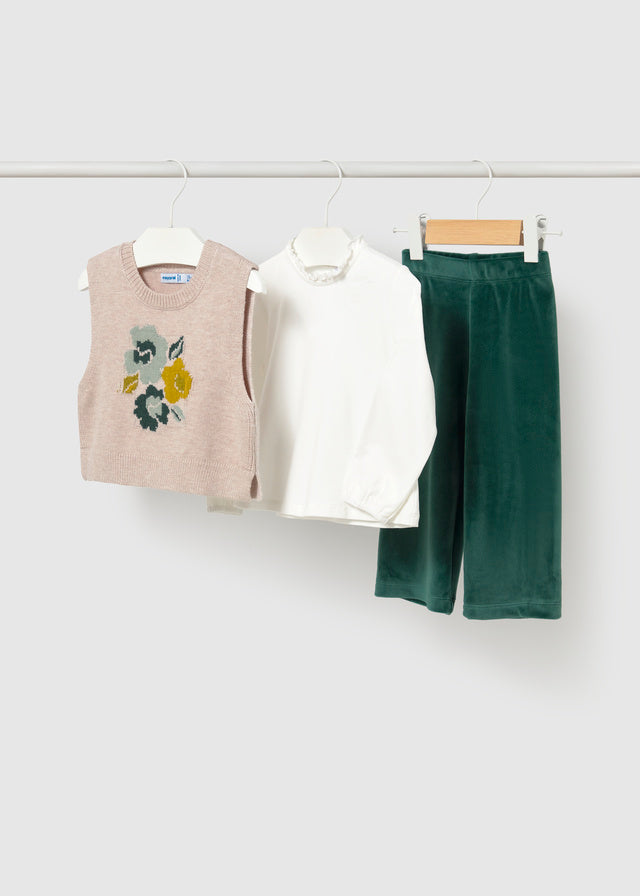 Completo pantalone gilet 3 pezzi baby girl Mayoral
