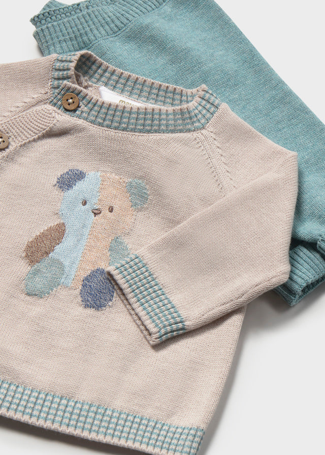 Completo due pezzi in tricot neonato Mayoral