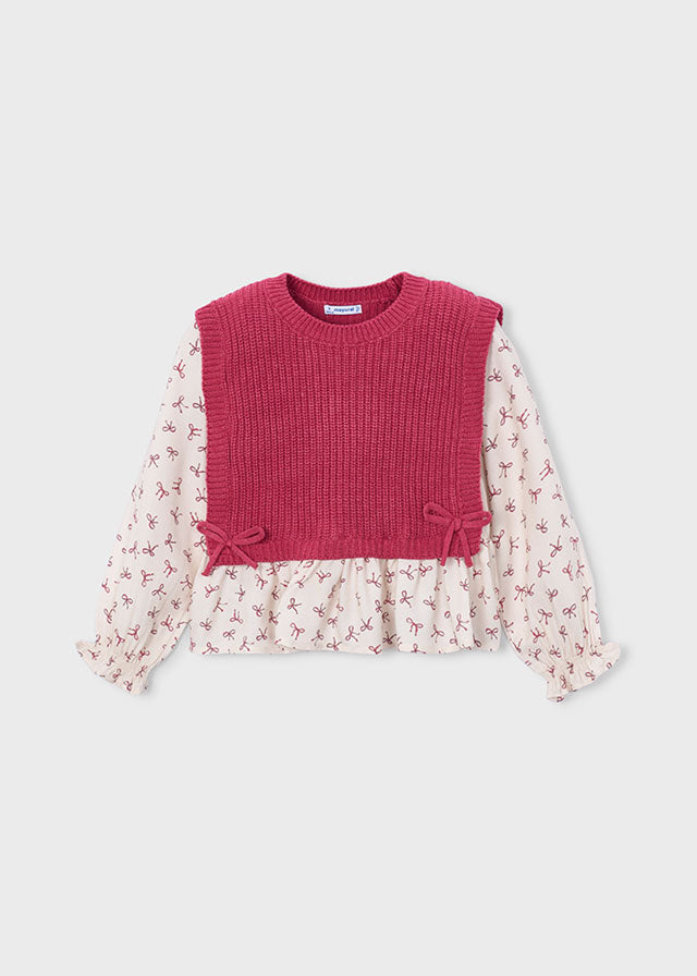 Gilet combinato manica lunga bambina Mayoral