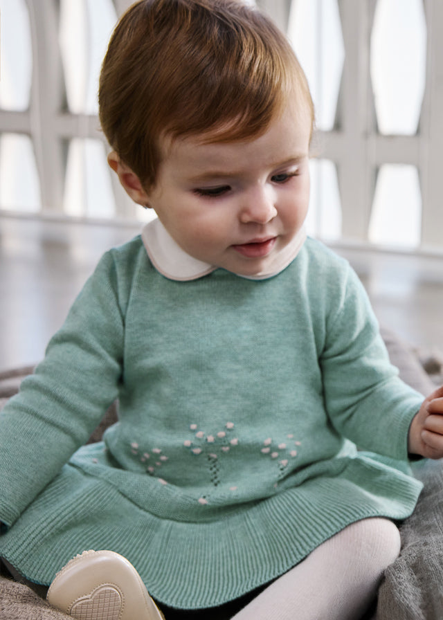 Vestito in tricot con colletto neonata Mayoral