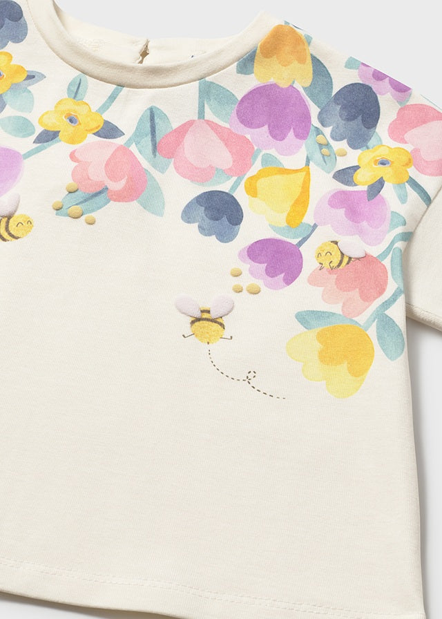 T-shirt con stampa fiori baby girl Mayoral
