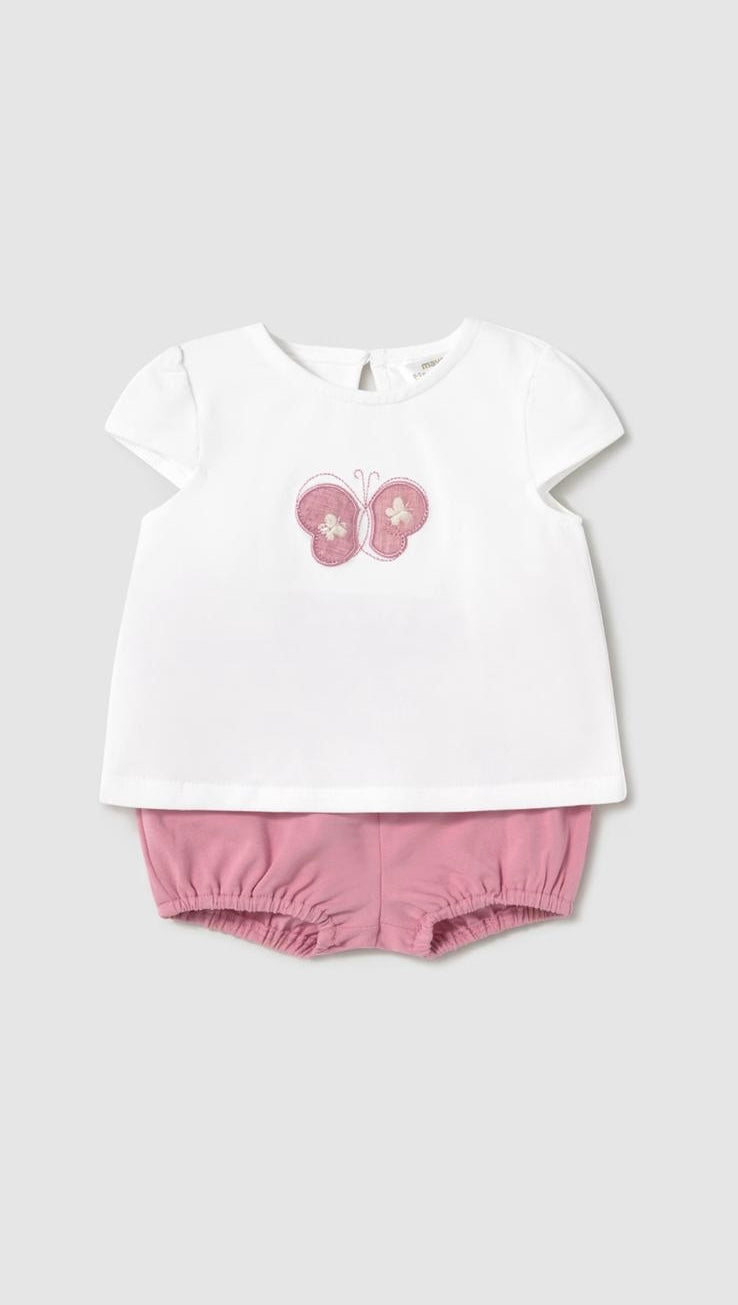 Completo maglietta e pantaloncino neonata Mayoral