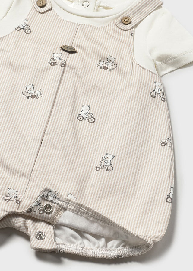 Salopette cotone corta neonato Mayoral